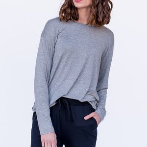 Long Sleeve Easy Tee - Heather Grey